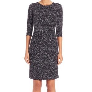 Hugo Boss Equalina Tweed Print Jersey Sheath Dress